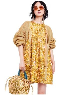 Kika Vargas x Target Gold Mum Floral Puff Sleeve Mini Dress